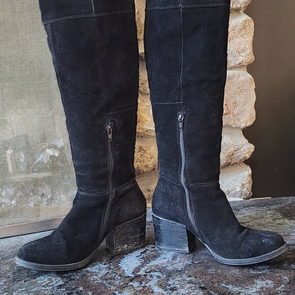 Steve Madden Orabela Black Suede Leather Over the Knee Boot Size 8.5M - Picture 7 of 16